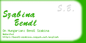 szabina bendl business card